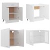 4 Piece Kitchen Cabinet Set Engineered Wood – White