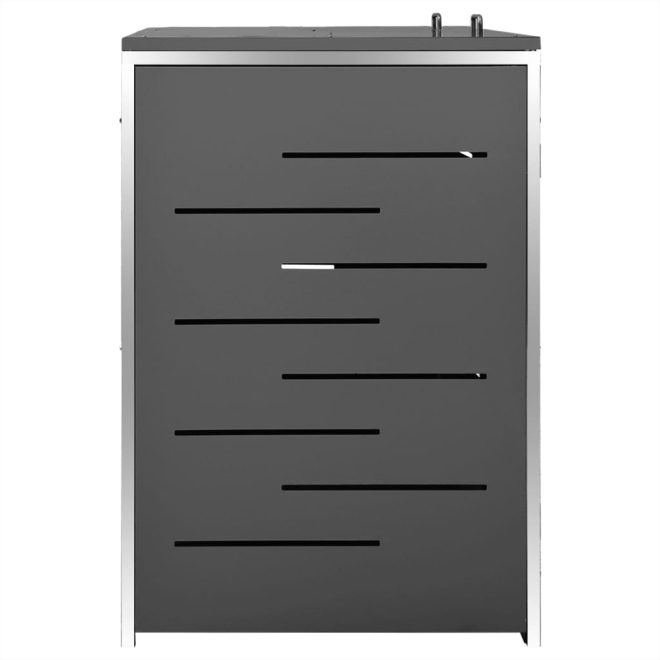 Single Wheelie Bin Shed Stainless Steel – 138×77.5×115.5 cm, Anthracite