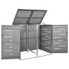 Single Wheelie Bin Shed Stainless Steel – 138×77.5×115.5 cm, Anthracite