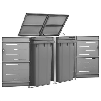 Single Wheelie Bin Shed Stainless Steel