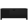 Storage Box with Cushion 105x40x45 cm Engineered Wood – High Gloss Black