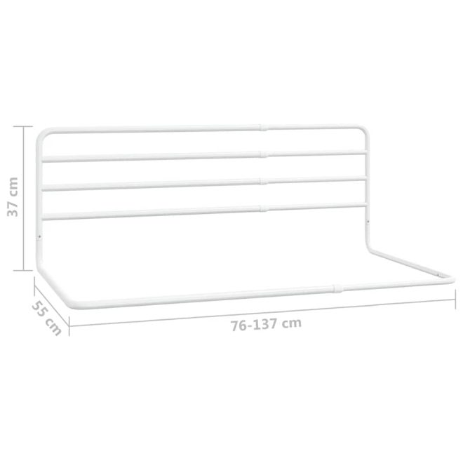 Toddler Safety Bed Rail White (76-137)x55 cm Iron