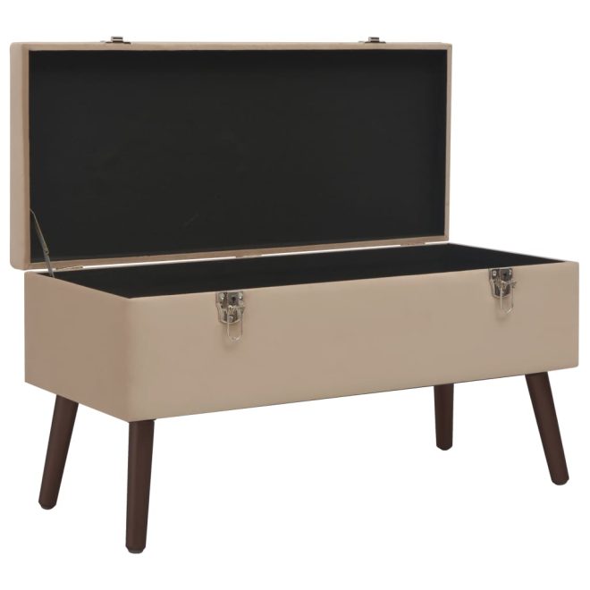 Bench with Storage Compartment 80 cm Velvet – Beige