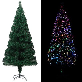 Artificial Christmas Tree with Stand Green Fibre Optic