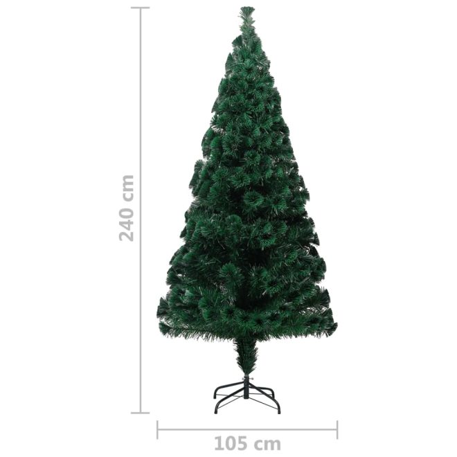 Artificial Christmas Tree with Stand Green Fibre Optic – 240×105 cm