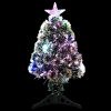 Christmas Tree with LEDs Green and White Fibre Optic – 64×33 cm