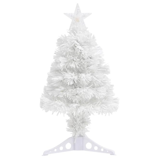 Artificial Christmas Tree with LED Fibre Optic – 64×35 cm, White