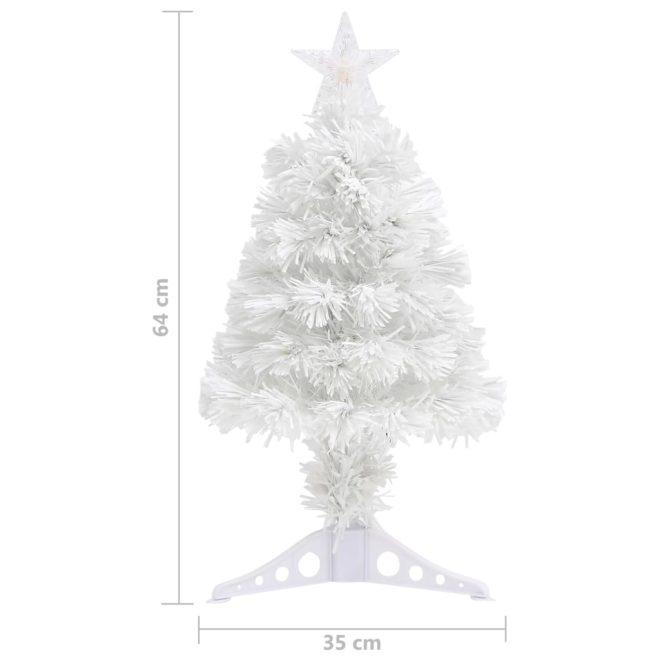 Artificial Christmas Tree with LED Fibre Optic – 64×35 cm, White