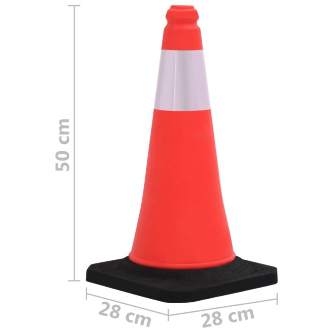 Reflective Traffic Cones with Heavy Bases 10 pcs – 50 cm