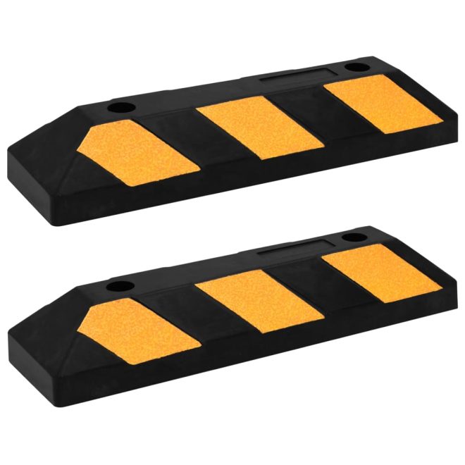 Reflective Parking Blocks 2 pcs 56x15x10 cm Rubber