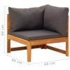 Sun Lounger with Cushions Solid Acacia Wood – Dark Grey, Corner Sofa