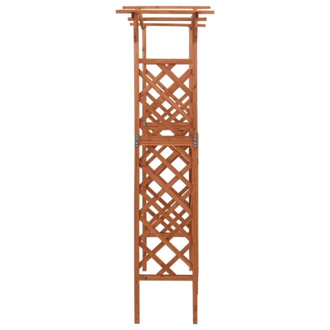 Pergola with Gate 116x40x204 cm Solid Firwood – Brown