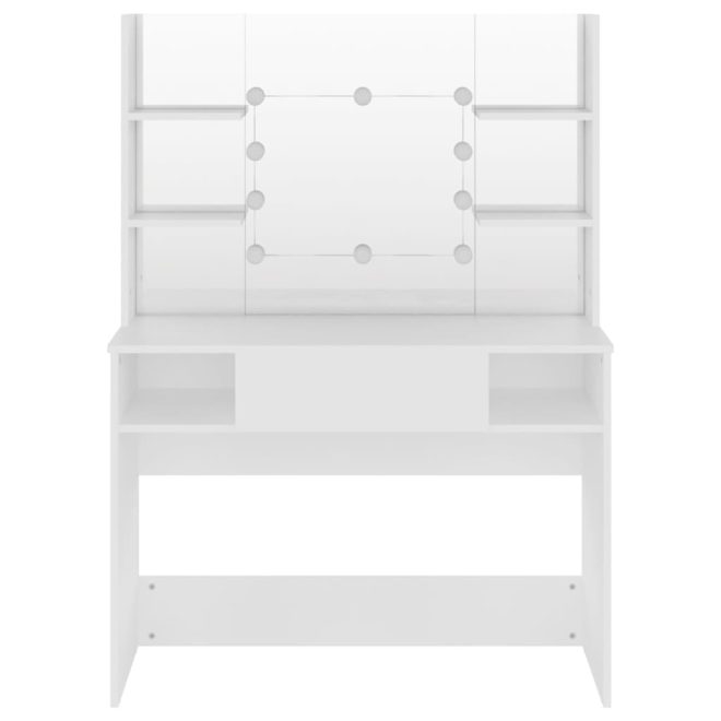 Makeup Table with LED Lights 100x40x135 cm MDF – White