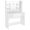 Makeup Table with LED Lights 100x40x135 cm MDF – White