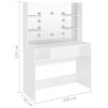 Makeup Table with LED Lights 100x40x135 cm MDF – White