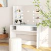 Makeup Table with LED Lights 100x40x135 cm MDF – White