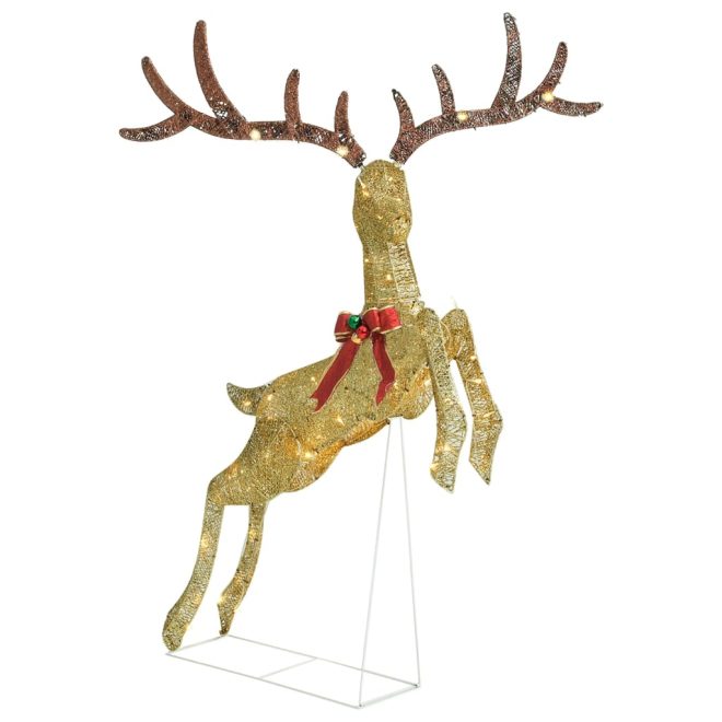 Flying Reindeer Christmas Decoration 120 LEDs – Gold