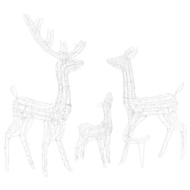 Acrylic Reindeer Family Christmas Decoration 300 LED – Cold White