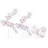 Acrylic Christmas Flying Reindeer&Sleigh 260x21x87cm – Warm White