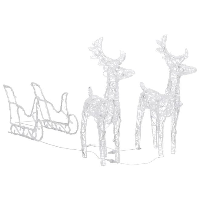 Reindeers & Sleigh Christmas Decoration LEDs Acrylic