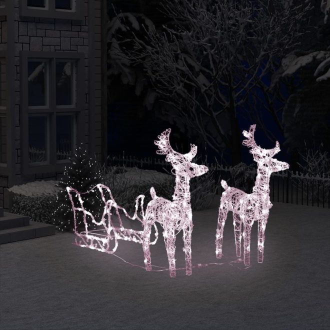 Reindeers & Sleigh Christmas Decoration LEDs Acrylic