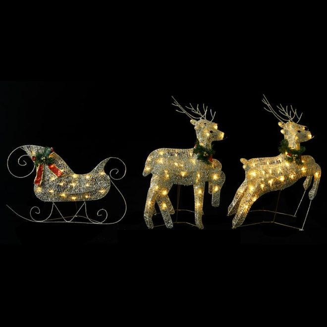 Reindeer & Sleigh Christmas Decoration 60 LEDs Outdoor – Gold, 4