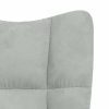 Rocking Chair Velvet – Light Grey, With Footrest