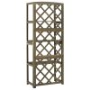 Trellis with Shelves Grey 55x30x140 cm Solid Fir Wood