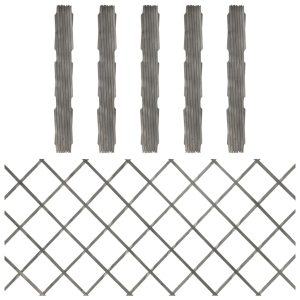 Trellis Fences 5 pcs Solid Firwood – 180×80 cm, Grey