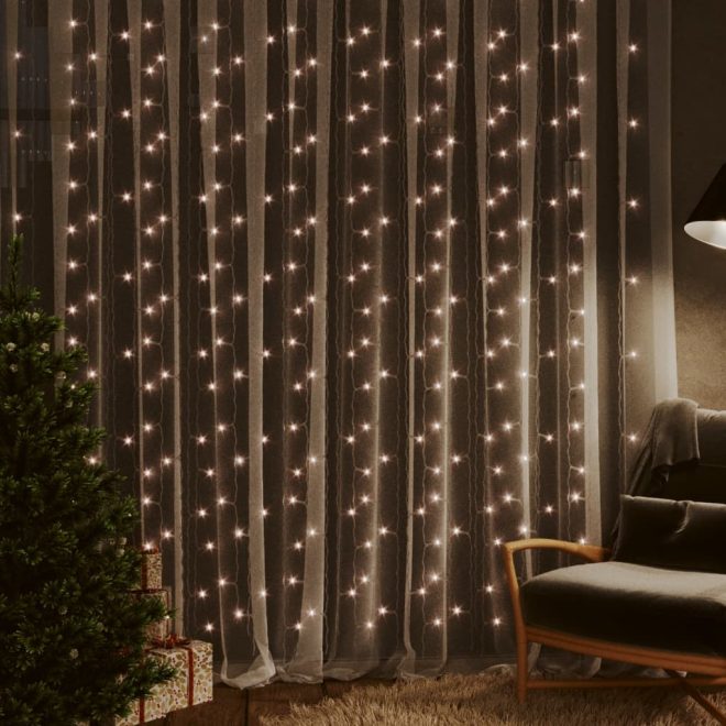 LED Curtain Fairy Lights 3x3m 300 LED Warm White 8 Function