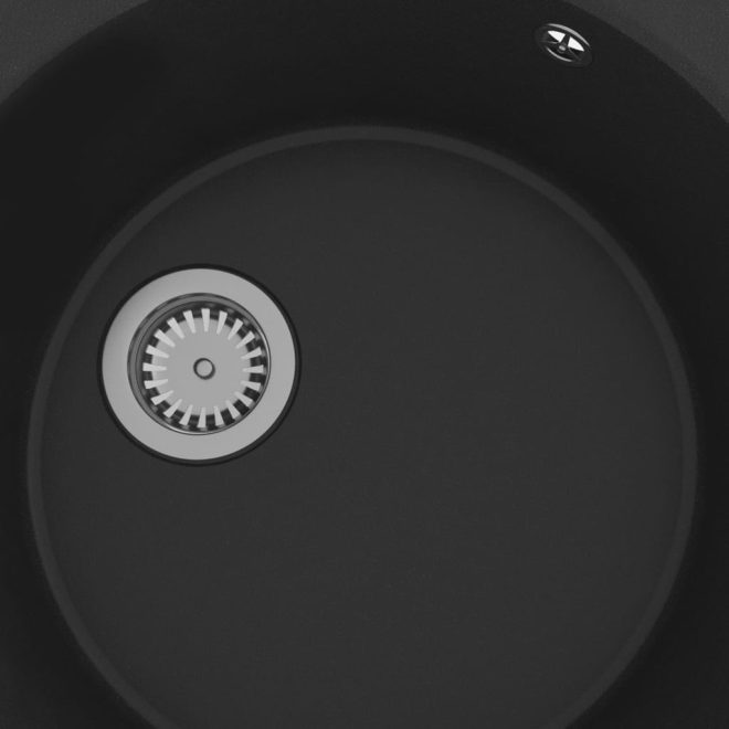 Kitchen Sink with Overflow Hole Black Granite