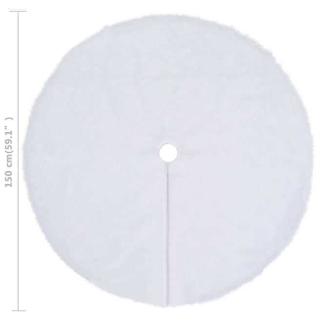 Christmas Tree Skirt White Faux Fur – 150 cm