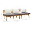 Day Bed 200×65 cm Solid Acacia Wood