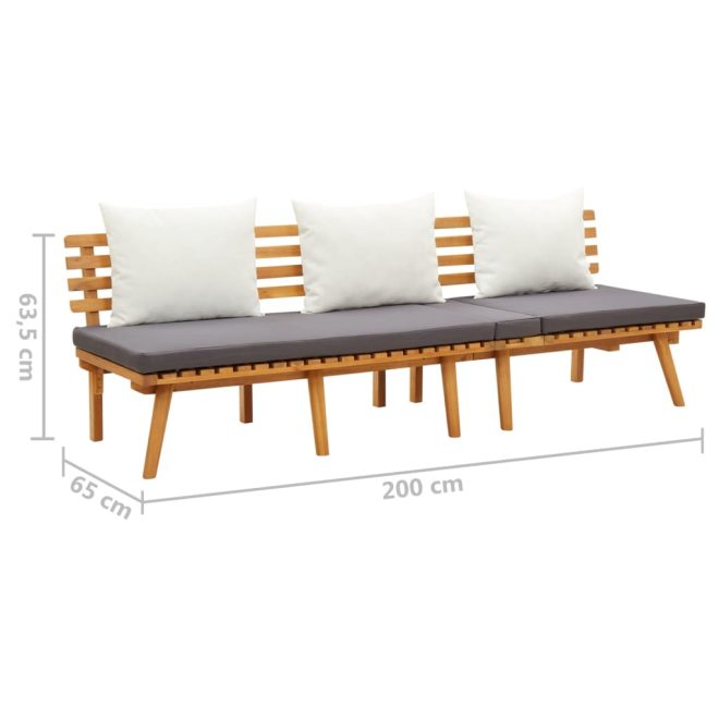 Day Bed 200×65 cm Solid Acacia Wood