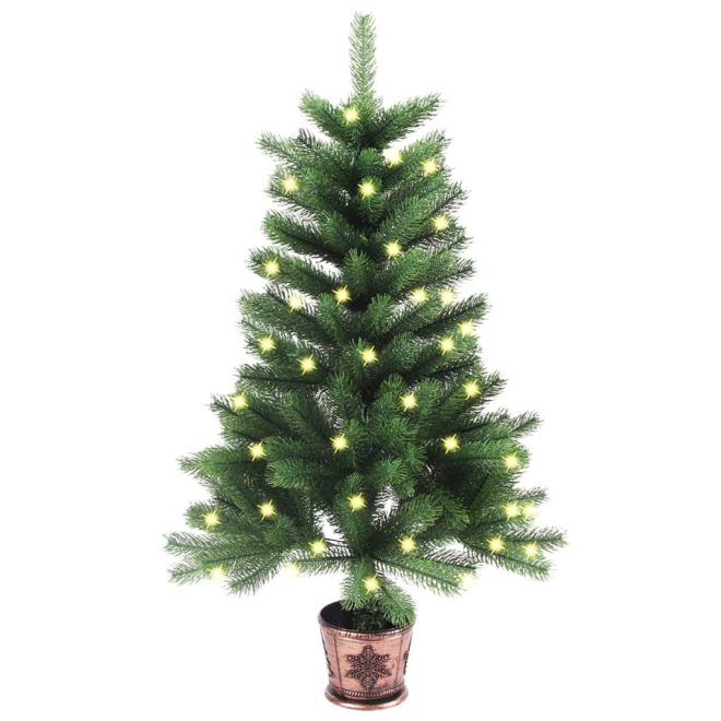 Artificial Christmas Tree with LEDs Green – 65×45 cm