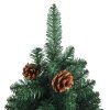 Slim Christmas Tree with LEDs&Real Wood&Cones – 150×66 cm, Green