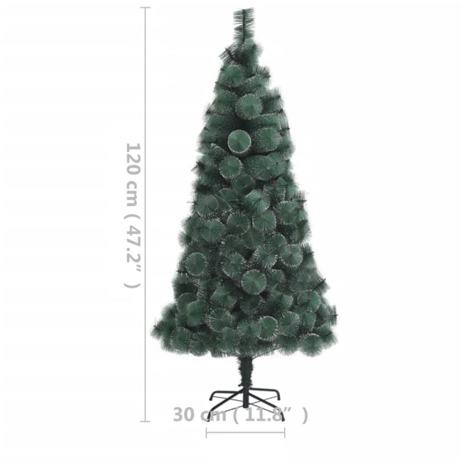 Artificial Christmas Tree with LEDs&Stand Green PET – 120×65 cm