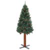 Slim Christmas Tree with LEDs&Ball Set – 150×66 cm, Green and Grey