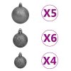 Slim Christmas Tree with LEDs&Ball Set – 150×66 cm, Green and Grey