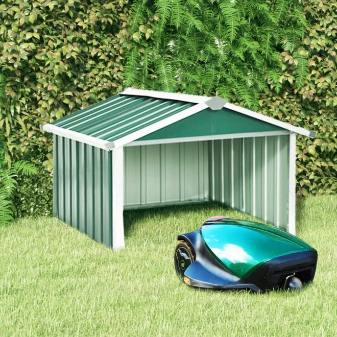 Garden Robot Lawnmower Shed 92x97x63 cm Galvanised Steel – Green