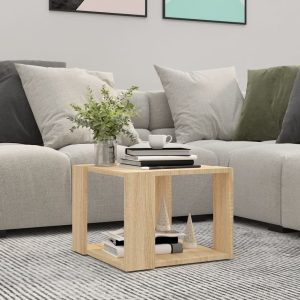 Coffee Table 40x40x30 cm Engineered Wood – Sonoma oak