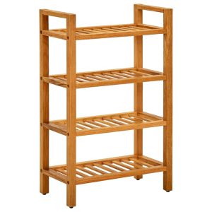 Shoe Rack with Solid Oak Wood – 50x27x80 cm