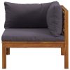 Corner Sofas with Cushions Solid Acacia Wood – Dark Grey, Corner Sofa