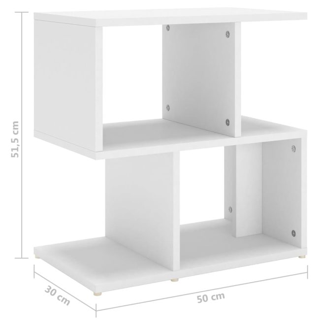 Allendale Bedside Cabinet 50x30x51.5 cm Engineered Wood – White, 1