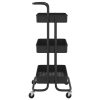 3-Tier Kitchen Trolley 42x25x83.5 cm Iron and ABS – Black