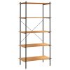 5-Tier Shelving Unit and 80x40x163 cm – Black and Oak