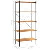 5-Tier Shelving Unit and 80x40x163 cm – Black and Oak