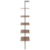 5-Tier Leaning Shelf and 64x35x185 cm – Dark Brown