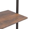 5-Tier Leaning Shelf and 64x35x185 cm – Dark Brown