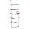 5-Tier Leaning Shelf and 64x35x185 cm – Dark Brown